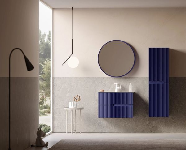 Orka Moonlight 70 cm Mat Lacivert Banyo Dolabı