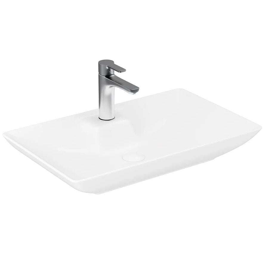 Lucco Perla 65 cm Tezgah Üstü Lavabo Parlak Beyaz