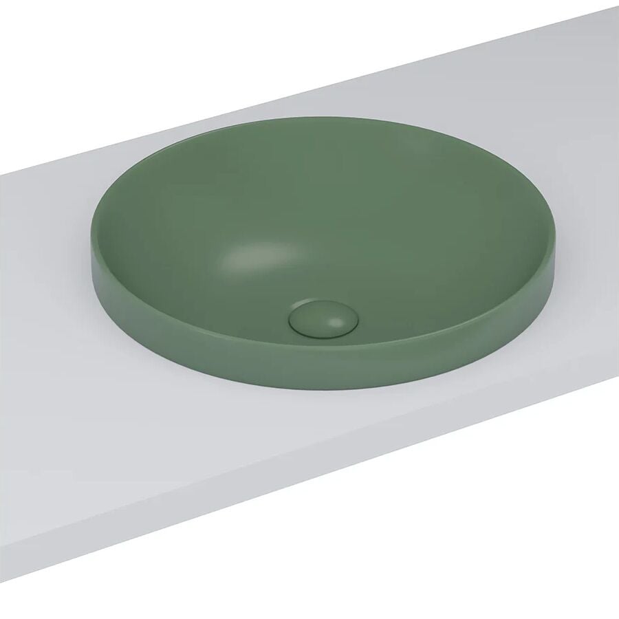 Lucco Laura 43 cm Tezgah Üstü Lavabo Mat Yeşil