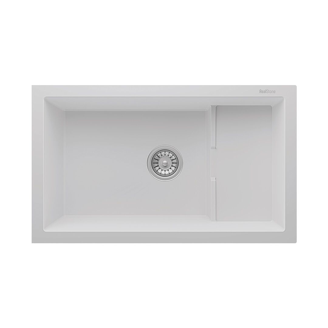 RealStone  Patara 1.5 Gözlü Damlalıksız Granit Eviye Beyaz