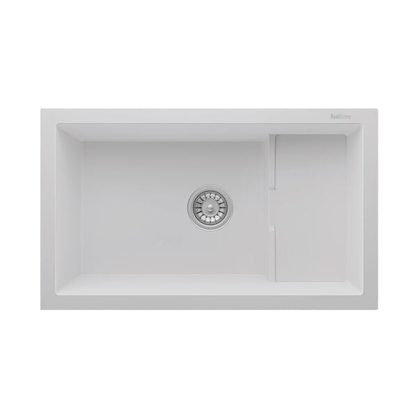 RealStone  Patara 1.5 Gözlü Damlalıksız Granit Eviye Beyaz