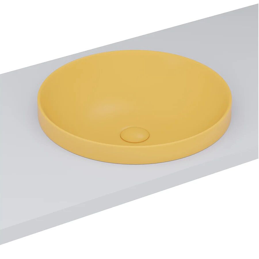 Lucco Laura 43 cm Tezgah Üstü Lavabo Mat Hardal Sarı