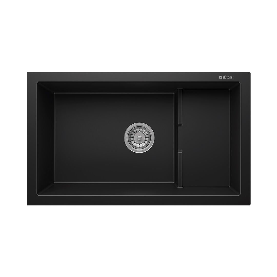 RealStone  Patara 1.5 Gözlü Damlalıksız Granit Eviye Siyah