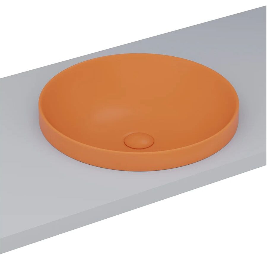 Lucco Laura 43 cm Tezgah Üstü Lavabo Mat Turuncu