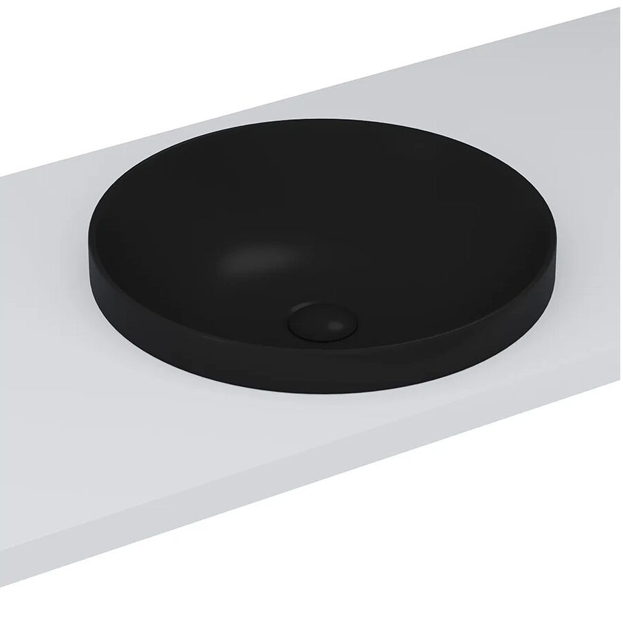 Lucco Laura 43 cm Tezgah Üstü Lavabo Mat Siyah