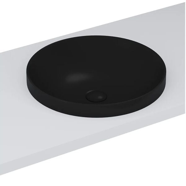 Lucco Laura 43 cm Tezgah Üstü Lavabo Mat Siyah