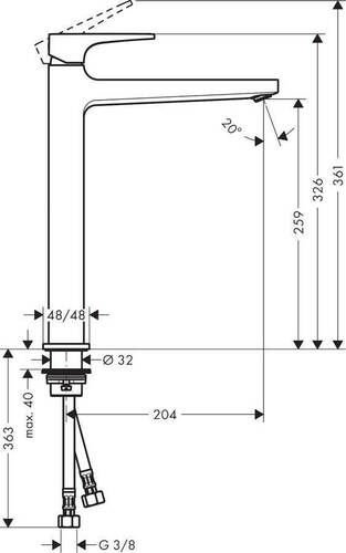 Hansgrohe Metropol Tek kollu lavabo bataryası 260