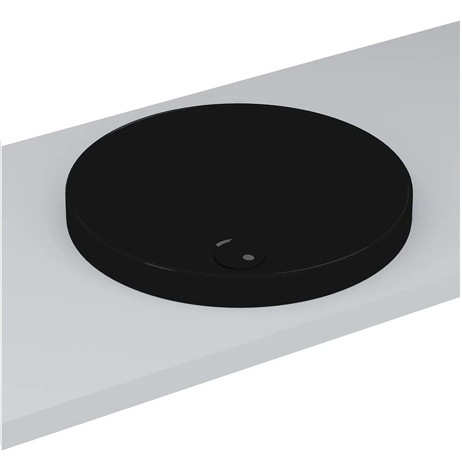 Lucco Laura 43 cm Tezgah Üstü Lavabo Parlak Siyah