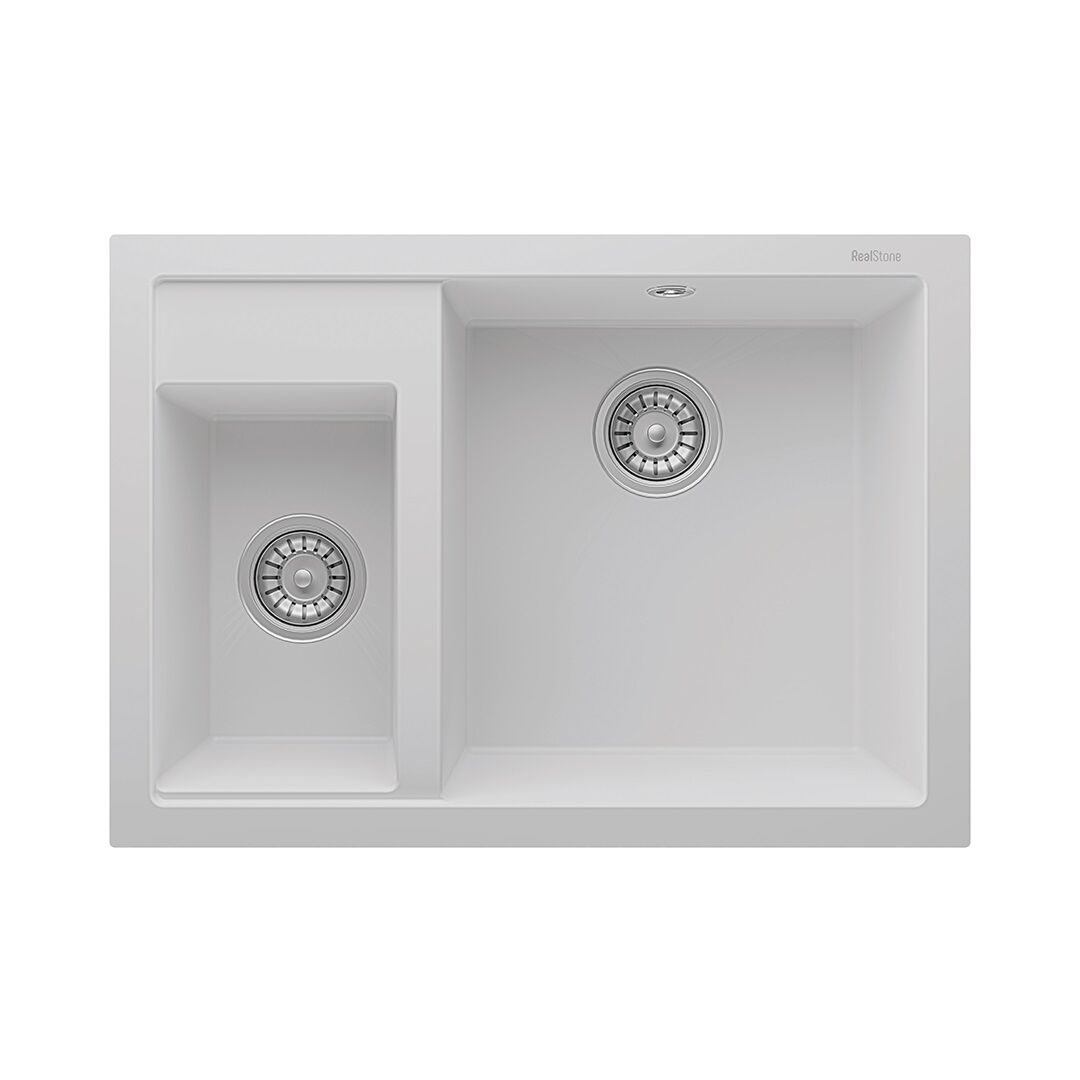 RealStone  Cappadocia 1.5 Gözlü Damlalıksız Granit Eviye Beyaz