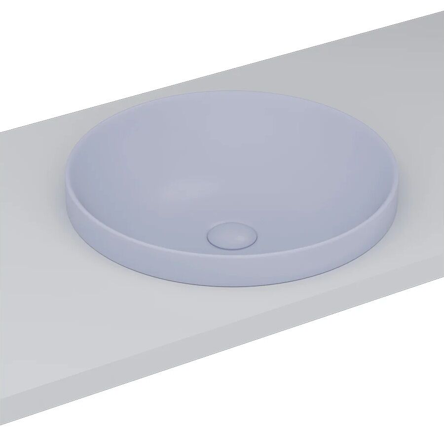 Lucco Laura 43 cm Tezgah Üstü Lavabo Mat Buz Mavi