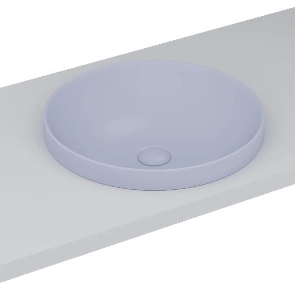 Lucco Laura 43 cm Tezgah Üstü Lavabo Mat Buz Mavi