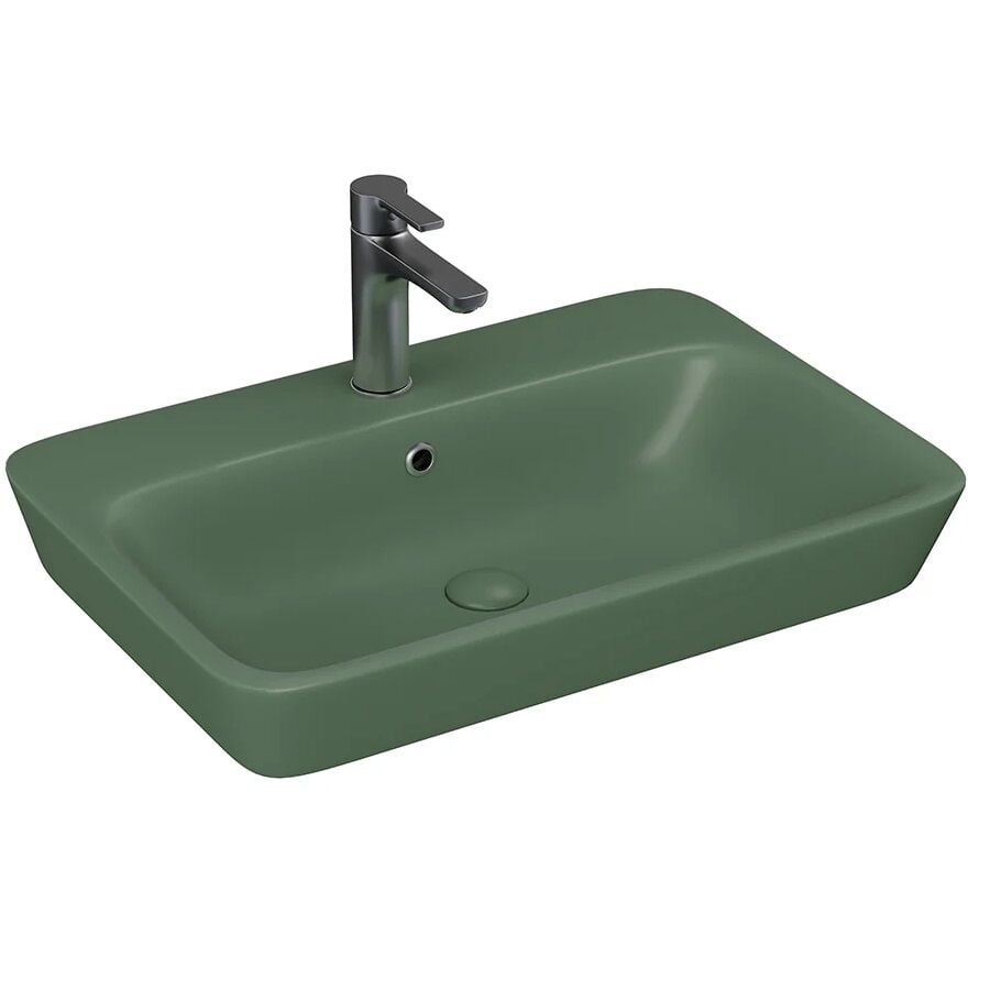 Lucco Mita 65 cm Tezgah Üstü Lavabo Mat Yeşil