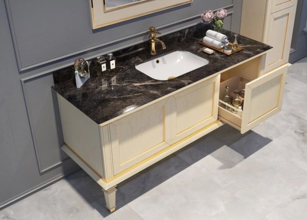 Orka Glory 160 cm Mat Krem Banyo Dolabı