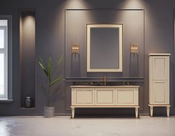 Orka Glory 160 cm Mat Krem Banyo Dolabı