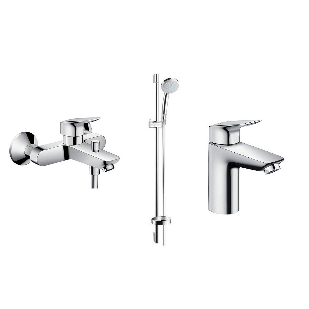 Hansgrohe Logis E  Lavabo Bataryası, Banyo Bataryası, Croma 100 Sürgülü Duş Seti