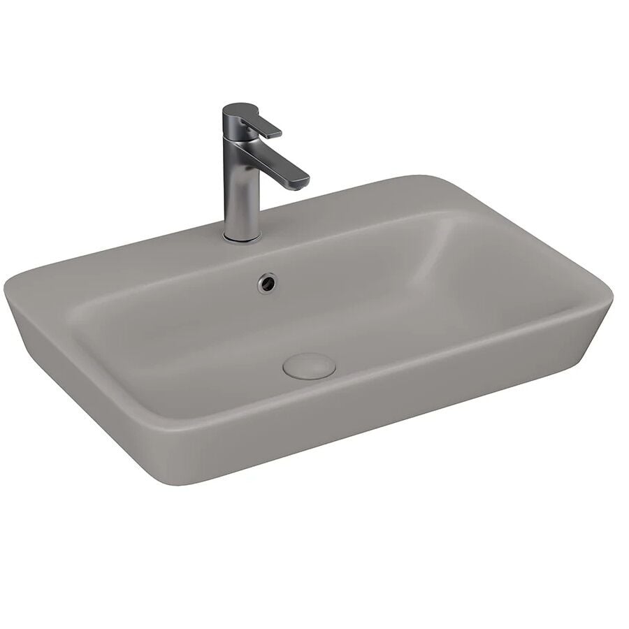 Lucco Mita 65 cm Tezgah Üstü Lavabo Mat Latte