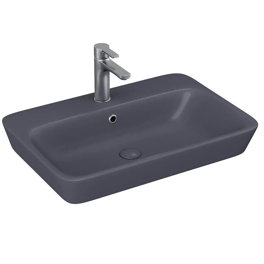 Lucco Mita 65 cm Tezgah Üstü Lavabo Mat Antrasit