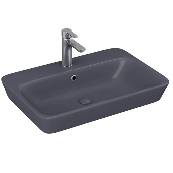 Lucco Mita 65 cm Tezgah Üstü Lavabo Mat Antrasit