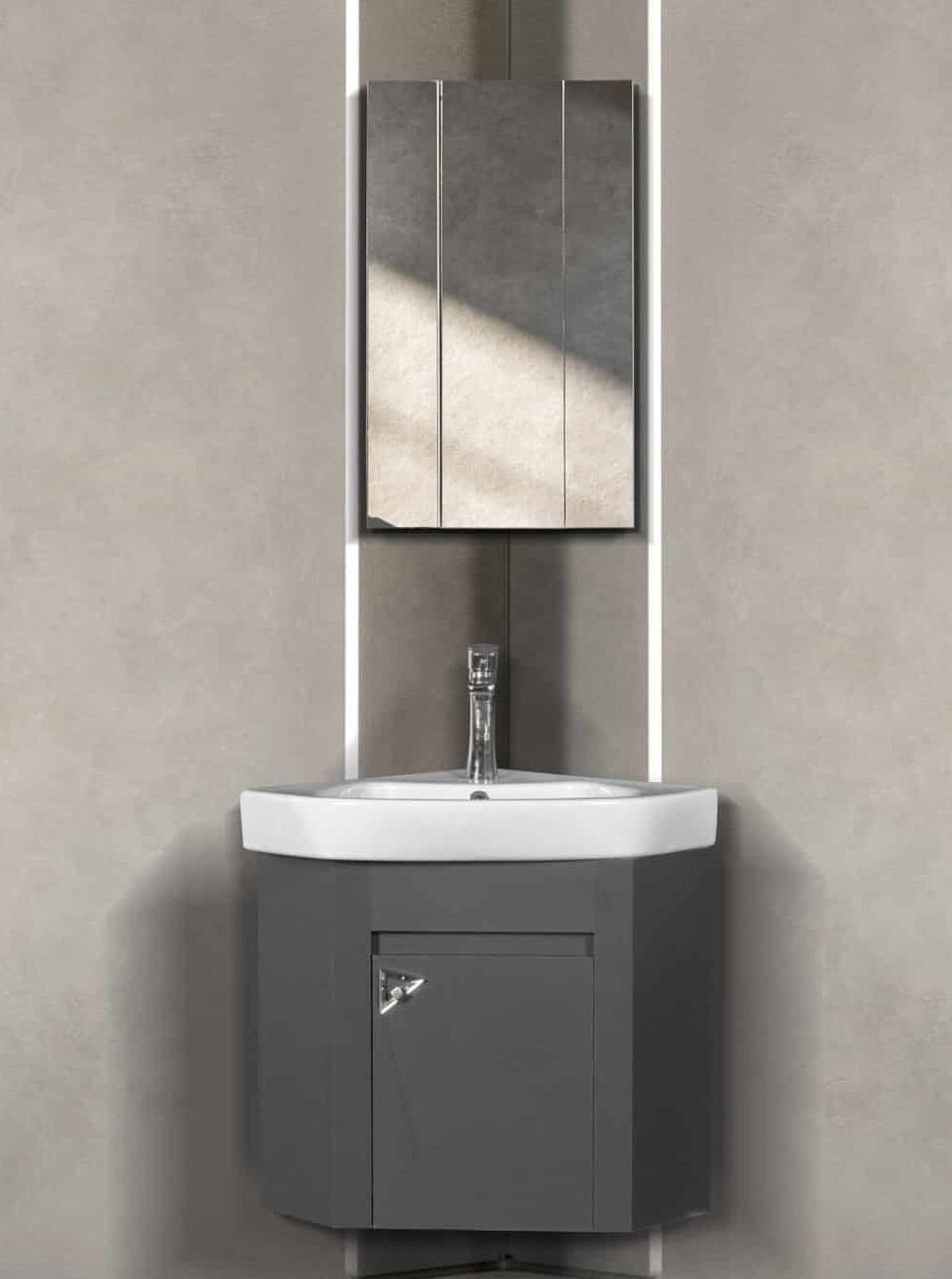Bagnora Prizma 56 cm Antrasit Banyo Dolabı