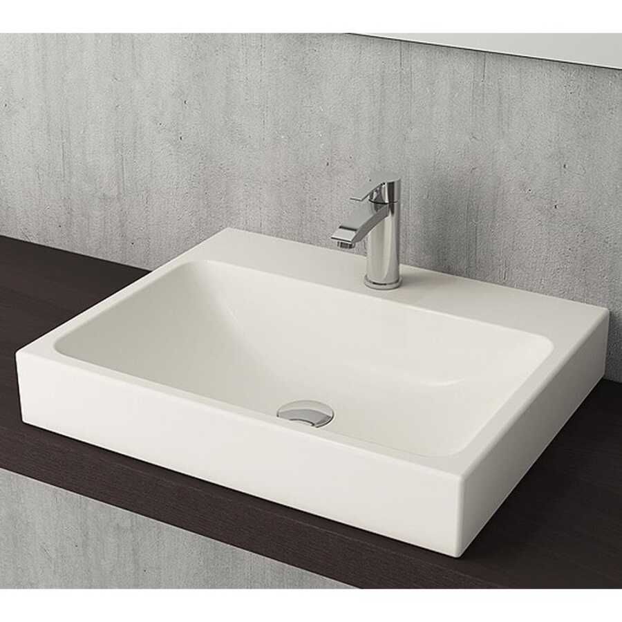 BOCCHI Scala Arch Tezgah Üstü Lavabo, 60 cm, Parlak Beyaz