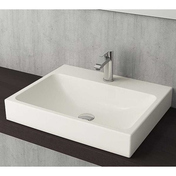 BOCCHI Scala Arch Tezgah Üstü Lavabo, 60 cm, Parlak Beyaz