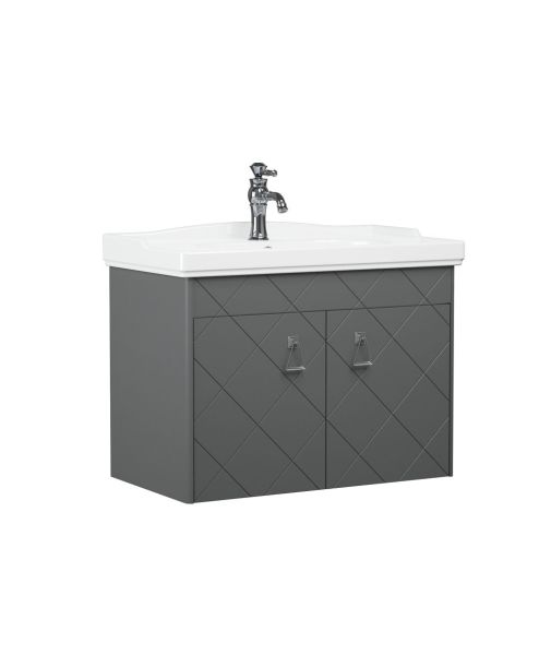 Orka Dream 105 cm Parlak Antrasit Banyo Dolabı