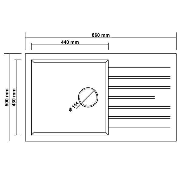 RealStone  Loadikya 86 XL Tek Gözlü Damlalıklı Granit Eviye Beyaz