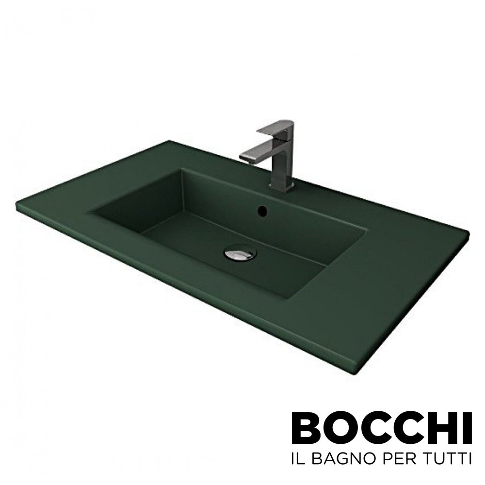 BOCCHI Milano Etajerli Lavabo 100 cm Mat Yeşil