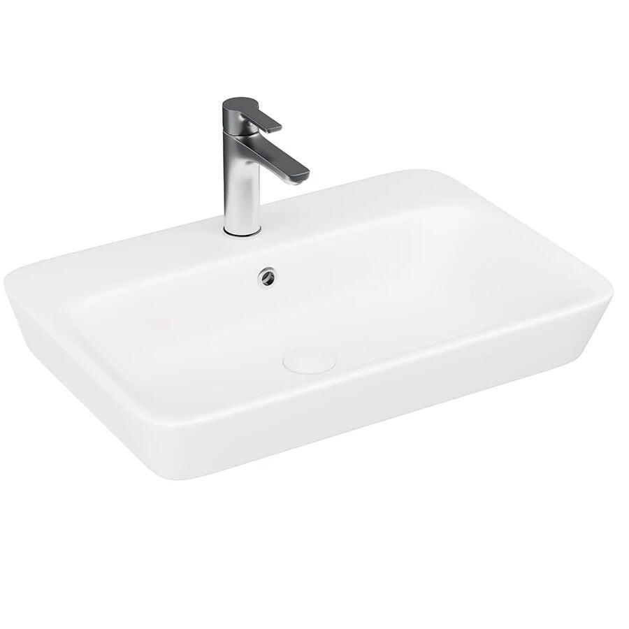Lucco Mita 65 cm Tezgah Üstü Lavabo Mat Beyaz