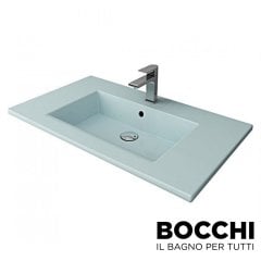BOCCHI Milano Etajerli Lavabo 100 cm Mat Buz Mavisi