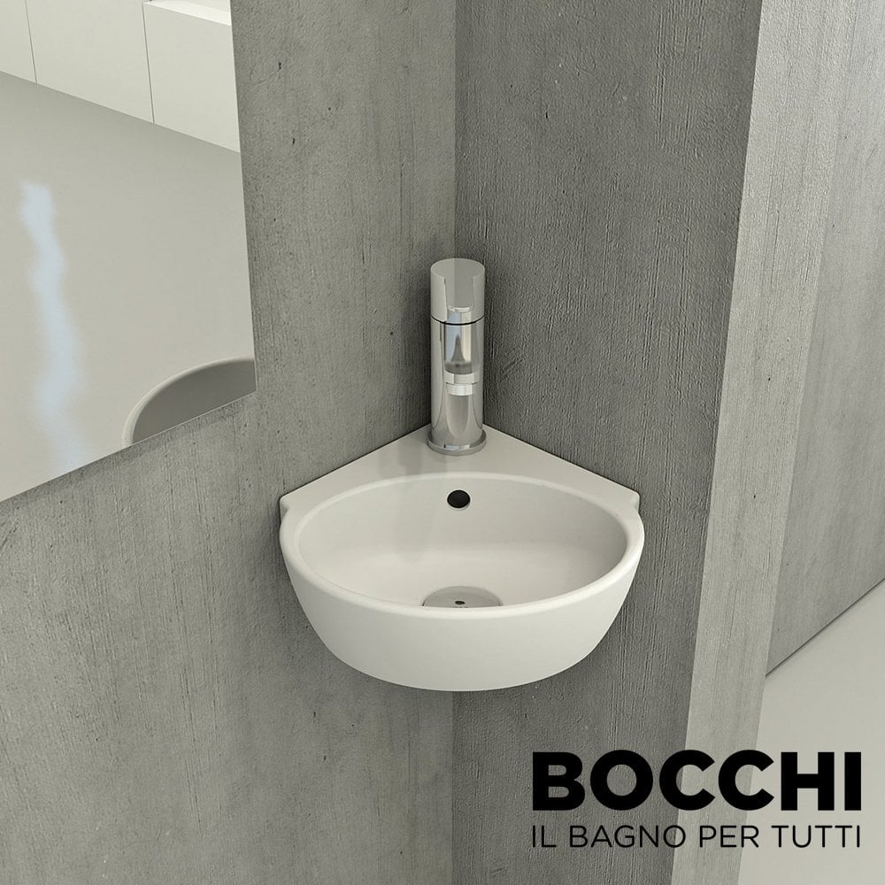 BOCCHİ Taormina Arch Köşe Lavabo 30 cm Mat Beyaz