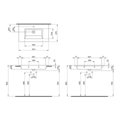 BOCCHI Milano Etajerli Lavabo 100 cm Mat Siyah