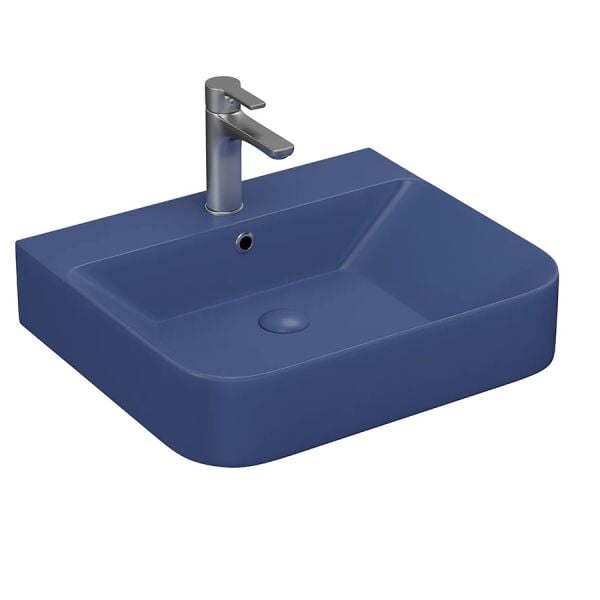 Lucco Allecra 55 cm Tezgah Üstü Lavabo Mat Petrol Mavi