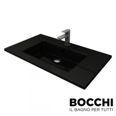 BOCCHI Milano Etajerli Lavabo 100 cm Parlak Siyah