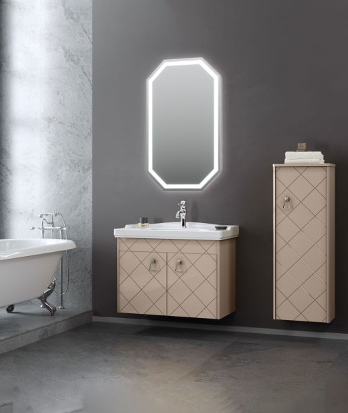Orka Dream 85 cm Parlak Cappucino Banyo Dolabı