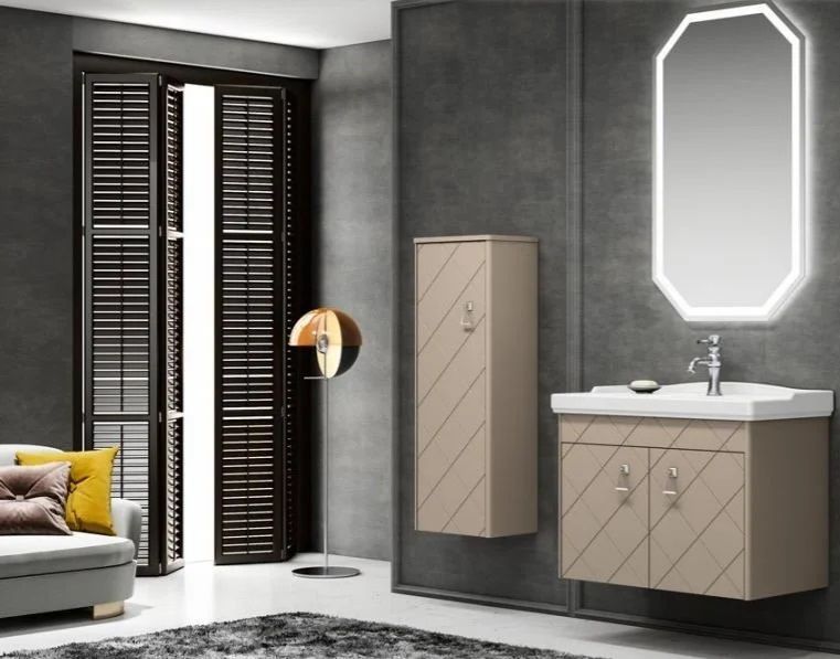 Orka Dream 85 cm Parlak Cappucino Banyo Dolabı