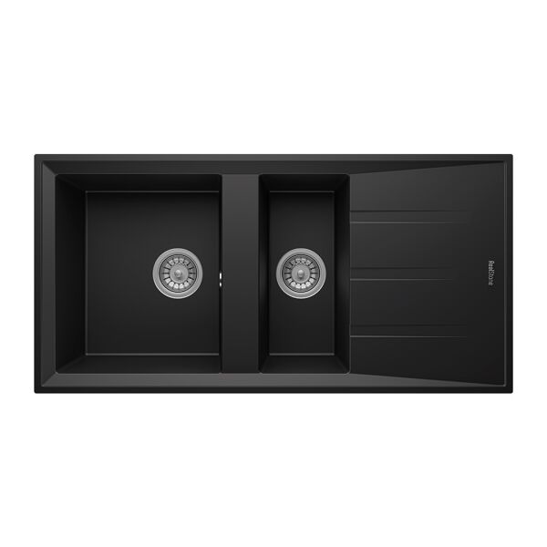RealStone Salda 100 1.5 Gözlü Damlalıklı Granit Eviye Siyah