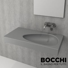 BOCCHI Etna Etajerli Lavabo, 90 cm Mat Gri