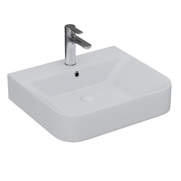 Lucco Allecra 55 cm Tezgah Üstü Lavabo Mat Gümüş Gri