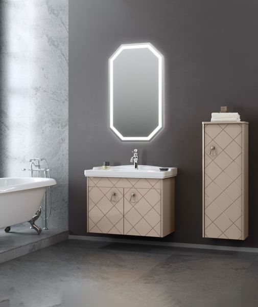 Orka Dream 105 cm Parlak Cappucino Banyo Dolabı
