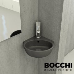 BOCCHİ Taormina Arch Köşe Lavabo 30 cm Mat Antrasit