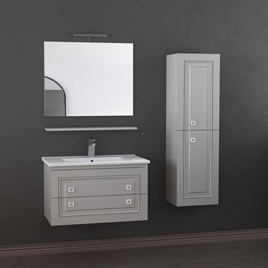 Belinza Arte 85 cm Banyo Dolabı Kaya Gri