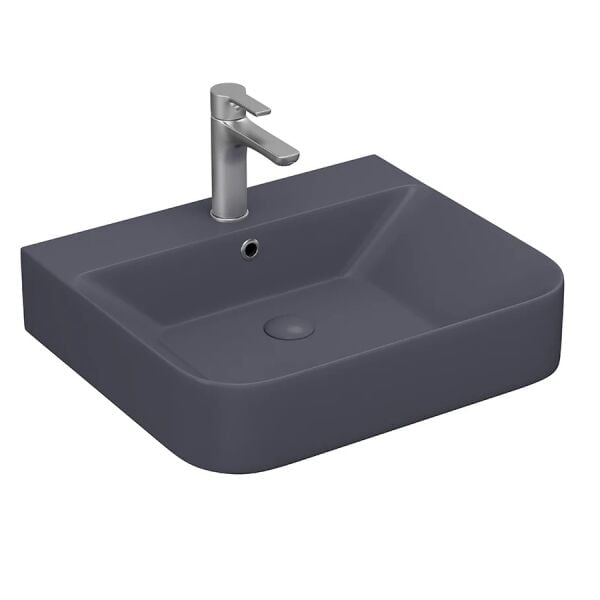 Lucco Allecra 55 cm Tezgah Üstü Lavabo Mat Antrasit