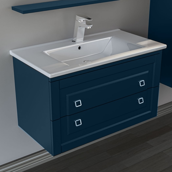 Belinza Arte 85 cm Banyo Dolabı Gece Mavi