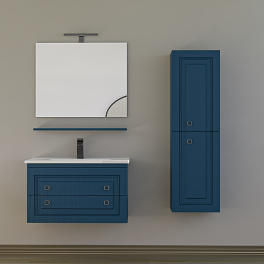Belinza Arte 85 cm Banyo Dolabı Gece Mavi