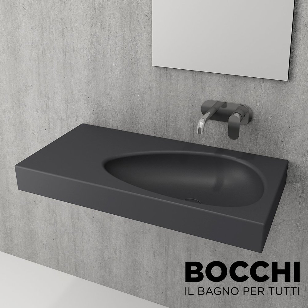BOCCHI Etna Etajerli Lavabo, 90 cm Mat Antrasit