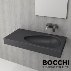 BOCCHI Etna Etajerli Lavabo, 90 cm Mat Antrasit