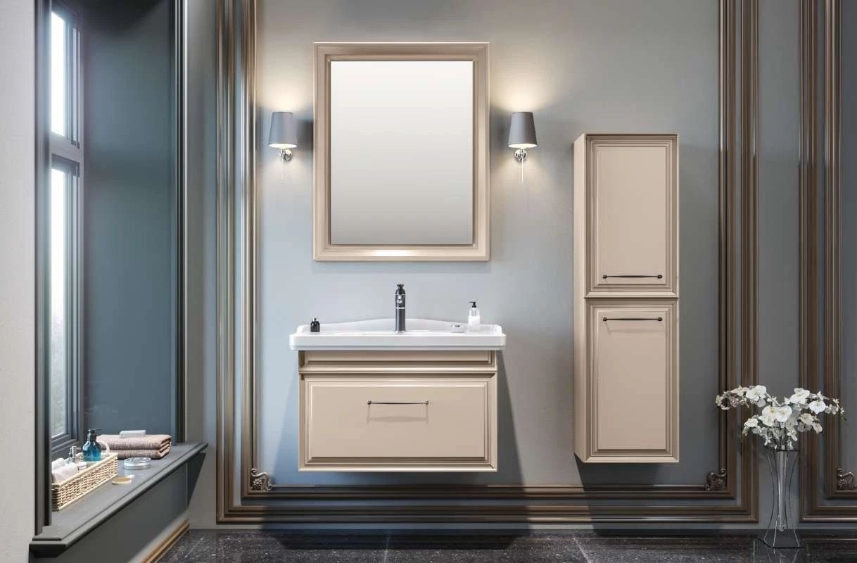 Orka Desıgn 85 cm Mat Cappucino Banyo Dolabı