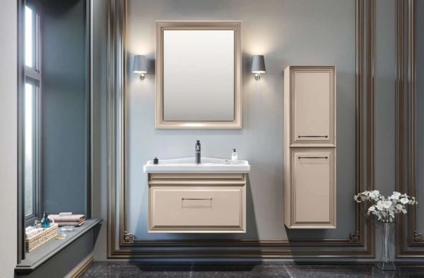 Orka Desıgn 85 cm Mat Cappucino Banyo Dolabı