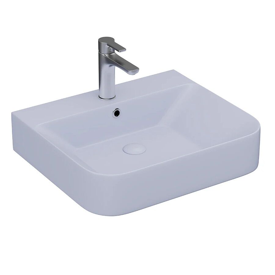 Lucco Allecra 55 cm Tezgah Üstü Lavabo Mat Buz Mavi